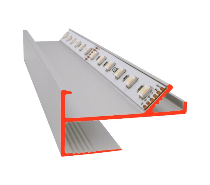 iluminize LED-Profil VT (4110) eloxiert für Sichtmontage und das Einspachteln