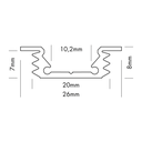 LED-Profil Aluminium S-Line Flat Rec 26mm breit