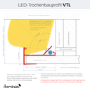 LED profile VTL for coves, light strips up to 18mm, intake for 12.5mm plasterboard