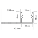 LED-Profil Aluminium S-Line Tiles 13mm, 13,8mm breit