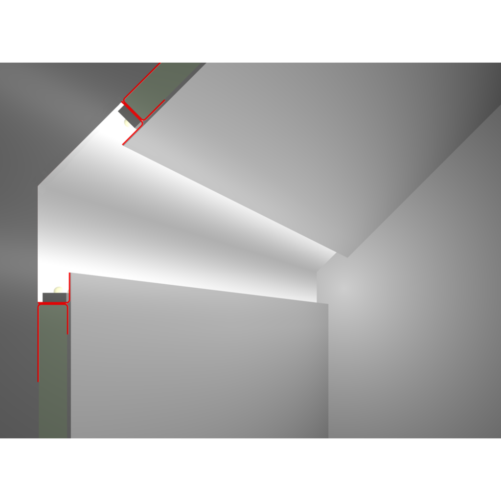 LED-Trockenbauprofil ADP, 2m lang, ohne Sichtschenkel für freie Flächen-/Lichtbandgestaltung