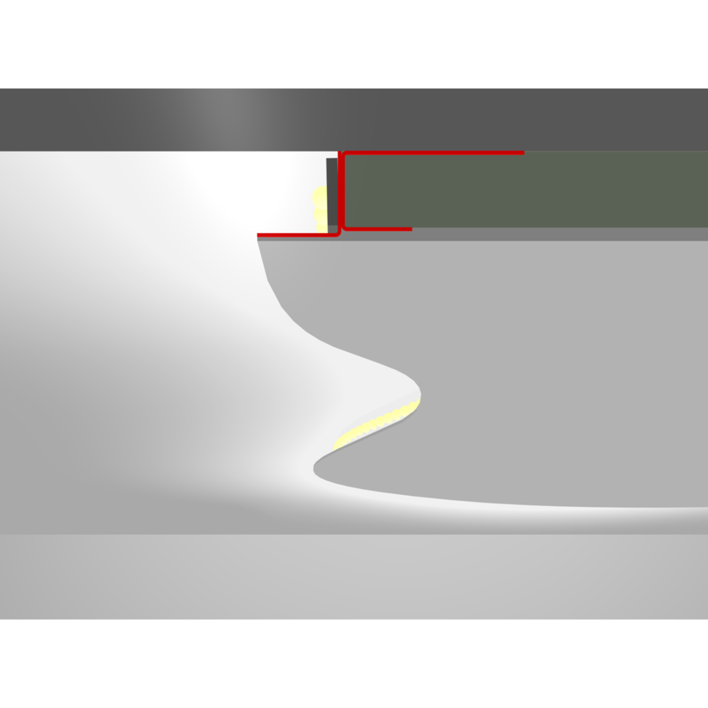 LED-Trockenbauprofil ADP Flex, 2m lang, für Rundungen ohne Sichtschenkel für freie Flächen-/Lichtbandgestaltung