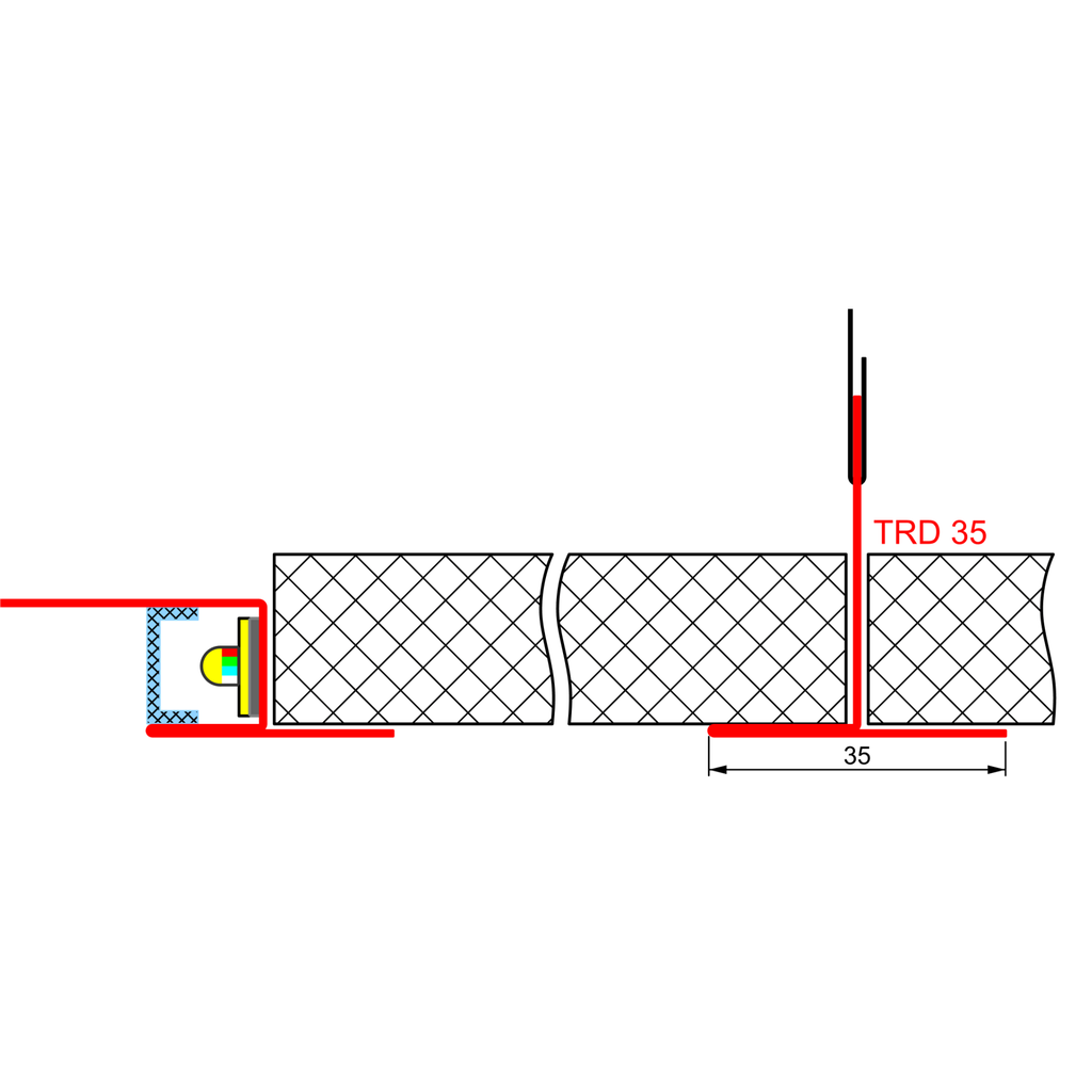 TRD 35 Trägerprofil, 2m lang, für Rasterdecken Auflage für Raster- / Kassetten- / Gipsdecken