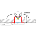 Lineares Aluprofil S 24, 2m lang, zum Bau schmaler Lichtschlitze in Gipskartonwände und -decken