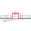 Lineares Aluprofil L 24, 2m lang, zum verdeckten Einbau in Wand- und Deckenflächen