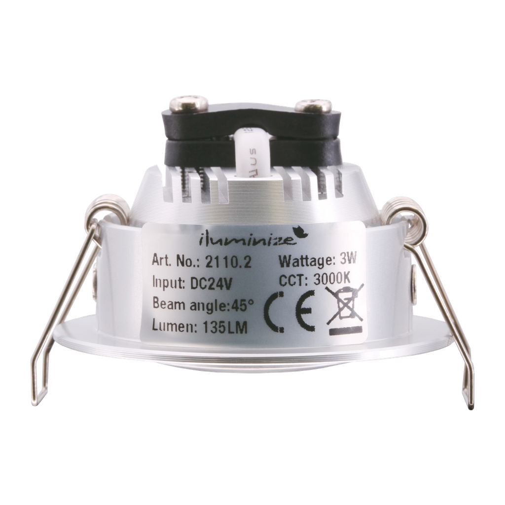 LED Einbaustrahler Mikro 1W, 3000K, 45°, nicht dimmbar, 12V -36V Konstantspannung