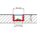 Aluprofil DL Junior, integrierbar in Gips-Paneelen, 2m lang | Aluminium