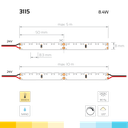 LED-Lichtband White Side Glow 120, 3000K, 24V, 8,4W, 8mm breit - seitliche Abstrahlung