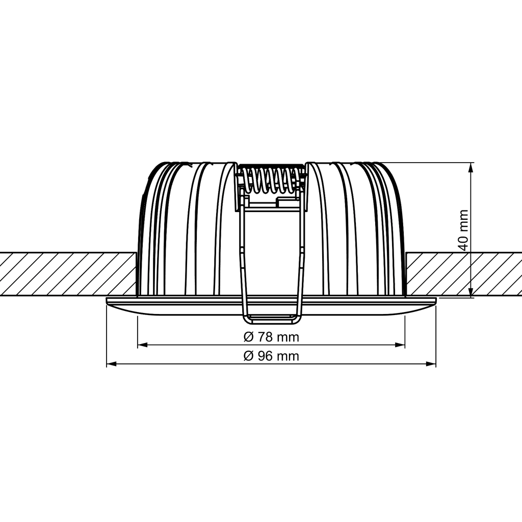 LED-Einbaustrahler Allround 360°, 200-240V, 10W dimmbar per Phasen-AB-schnitt