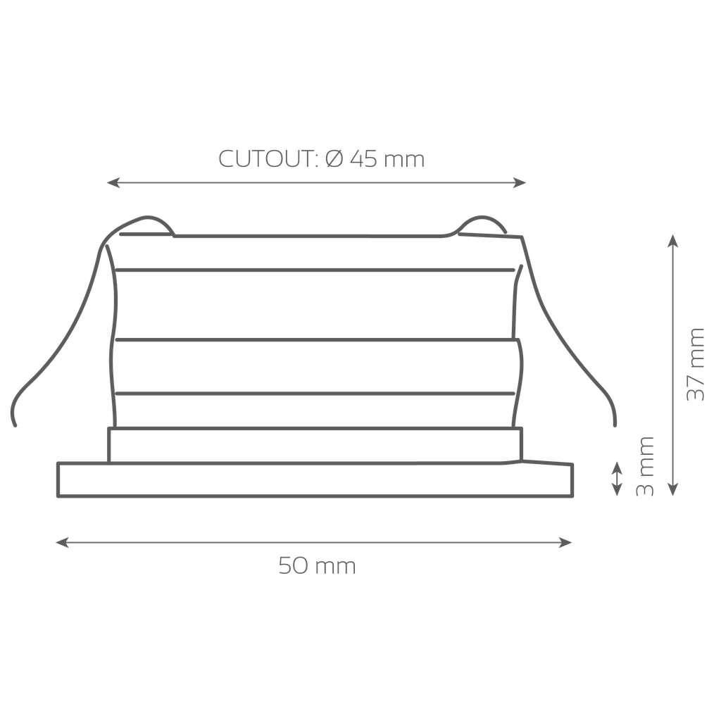 LED-Treppenlicht rund 3000K, 45°, schräger Lichtauslass, 1W, 24V dimmbar mit PWM