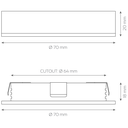 LED-Möbeleinbauleuchte 3000K, 45°, 3x 1W, 24V dimmbar mit PWM