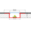 Aluprofil V30-Flach, für den Bau schmaler Lichtlinien in Gipskartonwänden und -decken, 2m lang | silber eloxiert