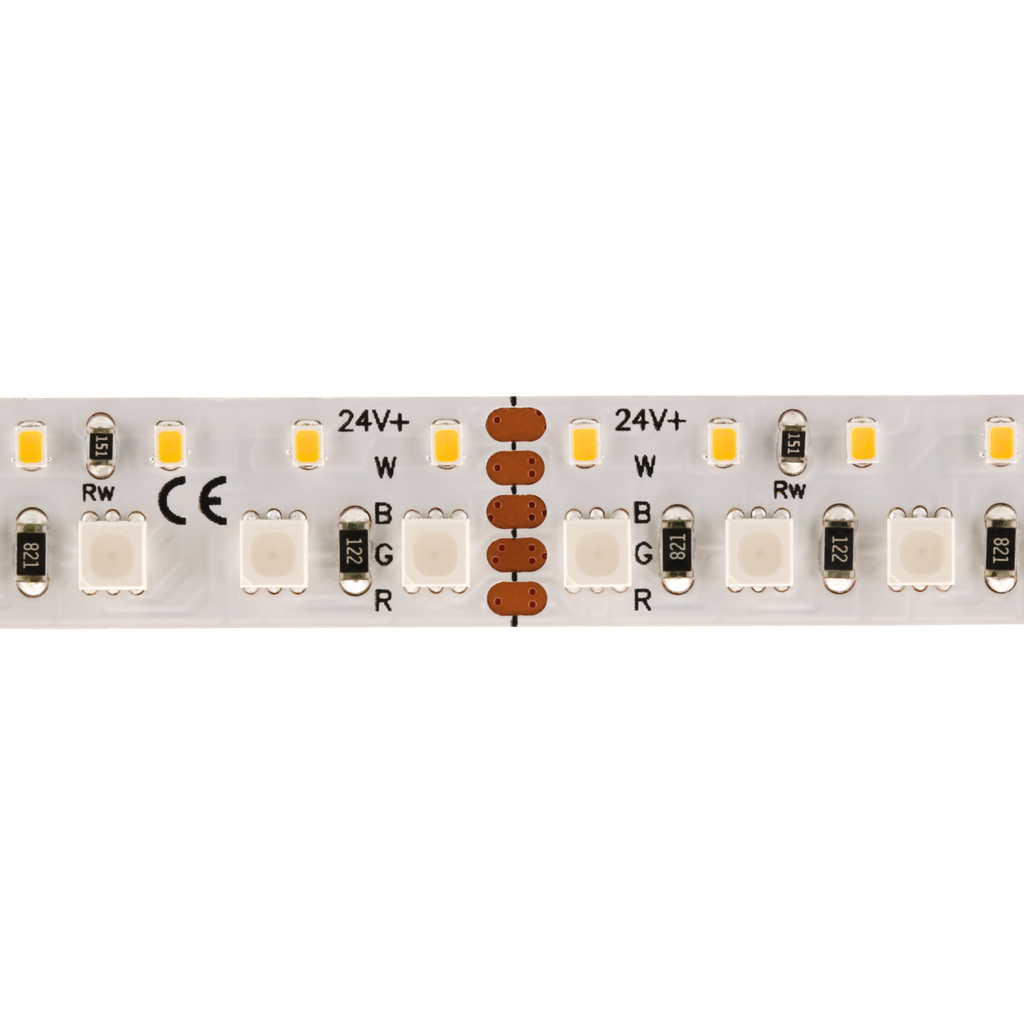 LED-Lichtband Color &amp; White Pro, 24V, 19.2W/m, 12mm breit - RGBW zweireihig