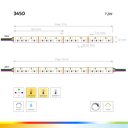 LED-Lichtband Color &amp; White Pro, 24V, 7.2W/m, 12mm | Schnitt alle 5cm - RGBW zweireihig