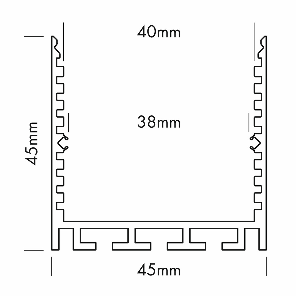 LED-Profil Aluminium PS-Line Standard 24, 45mm breit