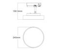 Tracklight Moon 240, 3 Phasen, schaltbar 3000K / 3500K / 4000K, Ra80 , rund