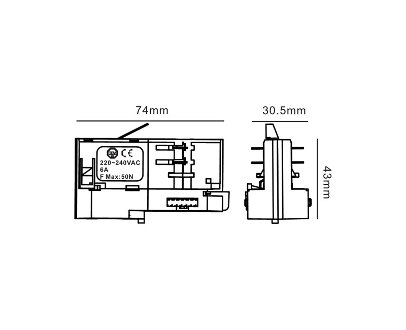 3-Phasen Adapter für Tracklight Pendelleuchten, 220-250V