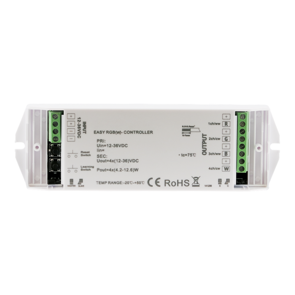 Funk & Wifi Universalcontroller PWM Konstantstrom (12V - 36V), 4 Kanal - für LED-Spots | weiß