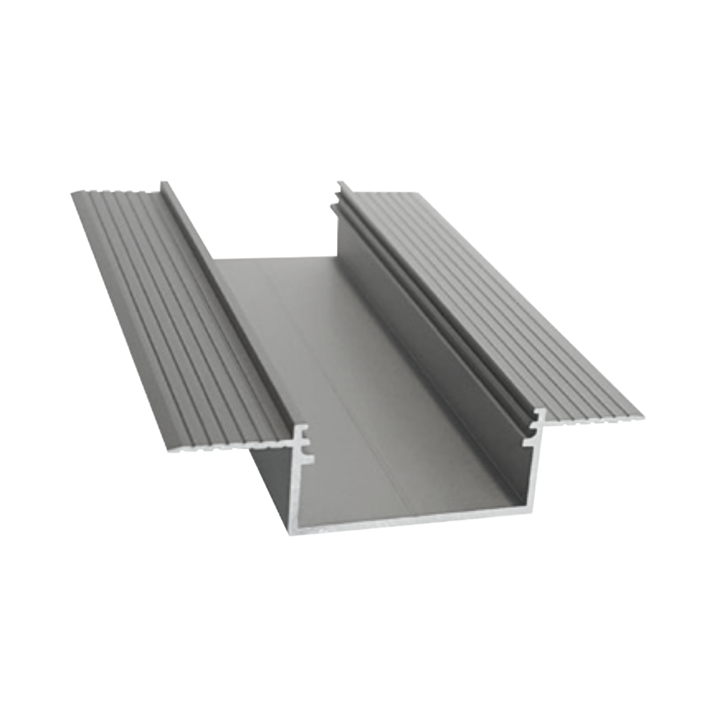 Aluminum profile V30 flat, for the construction of narrow light lines in plasterboard walls and ceilings, 2m long | silver anodized