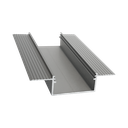 Aluminum profile V30 flat, for the construction of narrow light lines in plasterboard walls and ceilings, 2m long | silver anodized