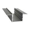 Aluprofil V30-Hoch, für den Bau schmaler Lichtlinien in Gipskartonwänden und -decken, 2m lang | silber eloxiert