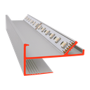 LED profile VT for LED coves, strip lights up to 12mm wide, mounting for 12.5mm plasterboard