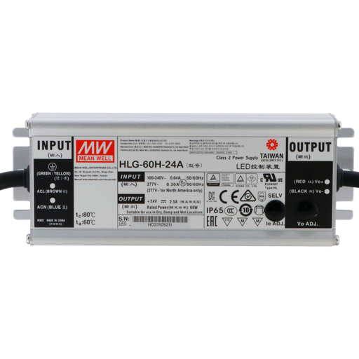 24V Aluminium-Netzteil Mean Well HLG A-Serie, IP65