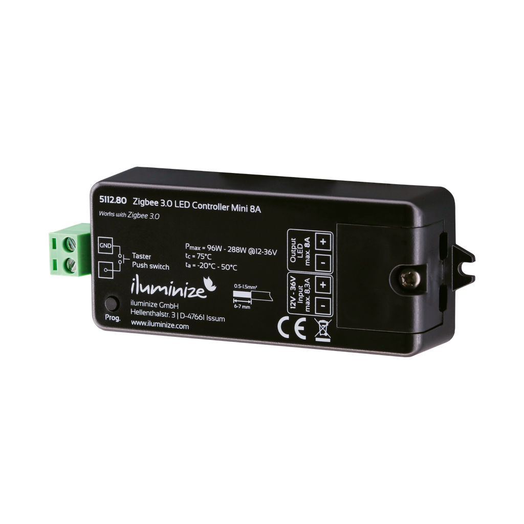 Zigbee 3.0 LED-Controller MINI, 1 Kanal Pulsweitenmodulation (PWM), 8A - für LED-Lichtbänder