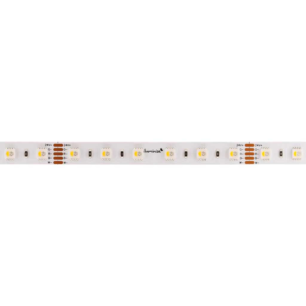 LED strip light Color &amp; White, 24V, 4.8W/m, 12mm/14mm (with IP67) wide - RGBW (4in1)