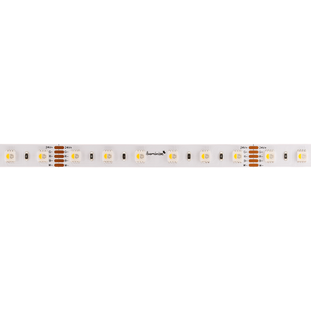 LED-Lichtband Color & White, 24V, 4.8W/m, 12mm/14mm (bei IP67) breit - RGBW (4in1)
