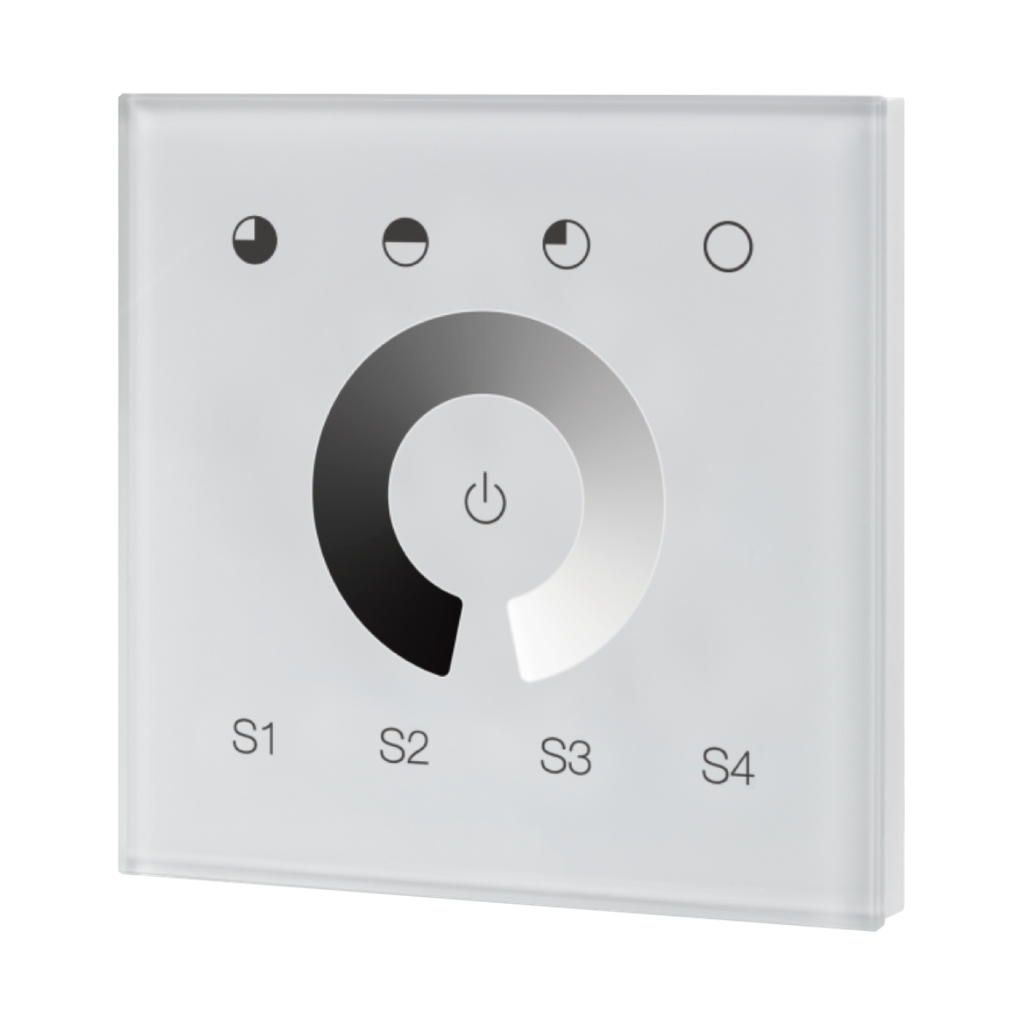 Wall-mounted touch dimmer, Zigbee-compatible - Plexiglas surface | Pure white