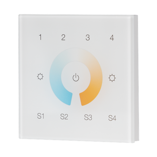 Wall-mounted touch dimmer, Zigbee-compatible - Plexiglas surface | Pure white