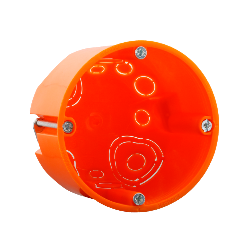 Hohlwanddose für den Unterputz, ø68mm, zum Einbau von Schaltern und Aktoren, 1-fach | Orange