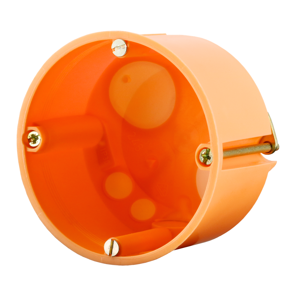 Junction box airtight for flush mounting, ø68mm, for installation of switches and actuators, 1-fold | Orange