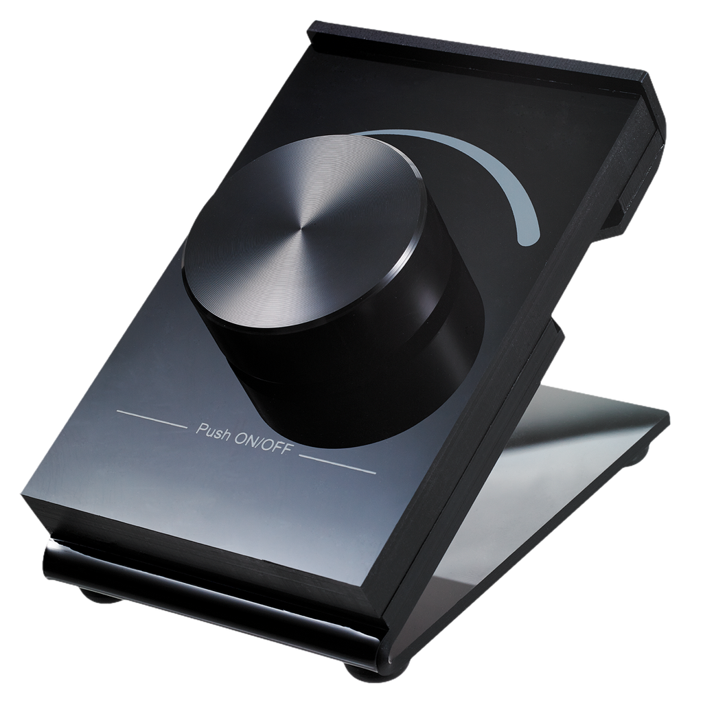 Funk Desk-Dimmer mit Drehschalter | Schwarz Hochglanz