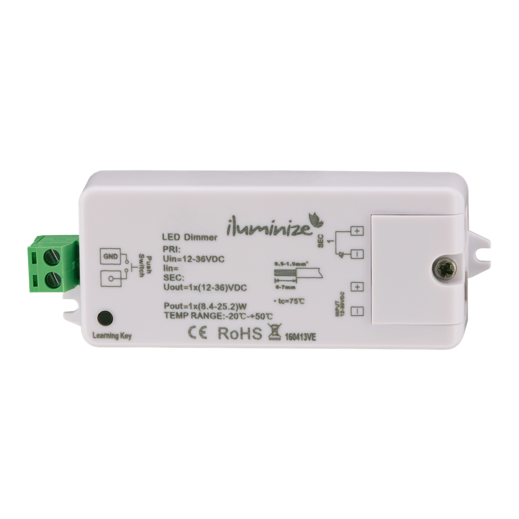 Funk Controller Mini Single Color, PWM Konstantstrom (12V - 36V), 1 Kanal - für LED-Spots | weiß