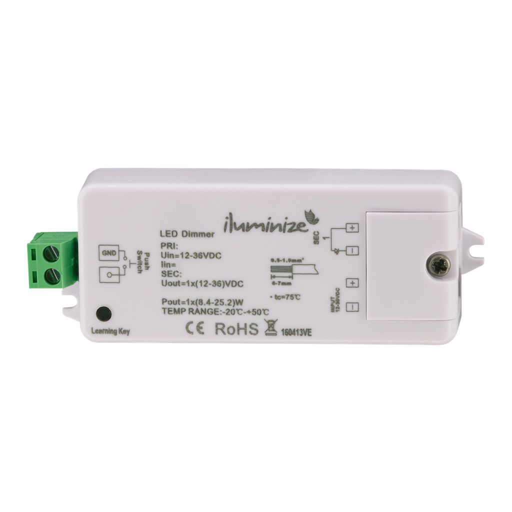 RF controller Mini Single Color, PWM constant current (12V - 36V), 1 channel - for LED spots | white