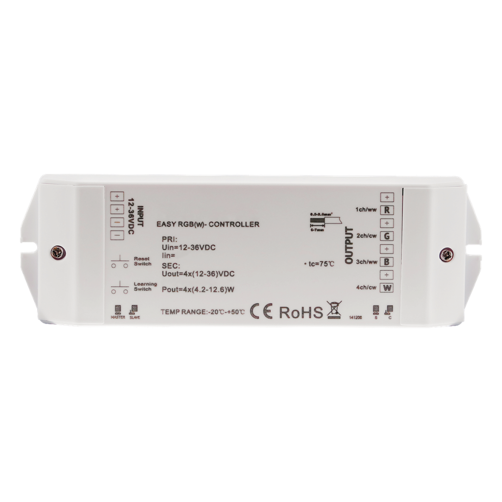 Funk & Wifi Universalcontroller PWM Konstantstrom (12V - 36V), 4 Kanal - für LED-Spots | weiß