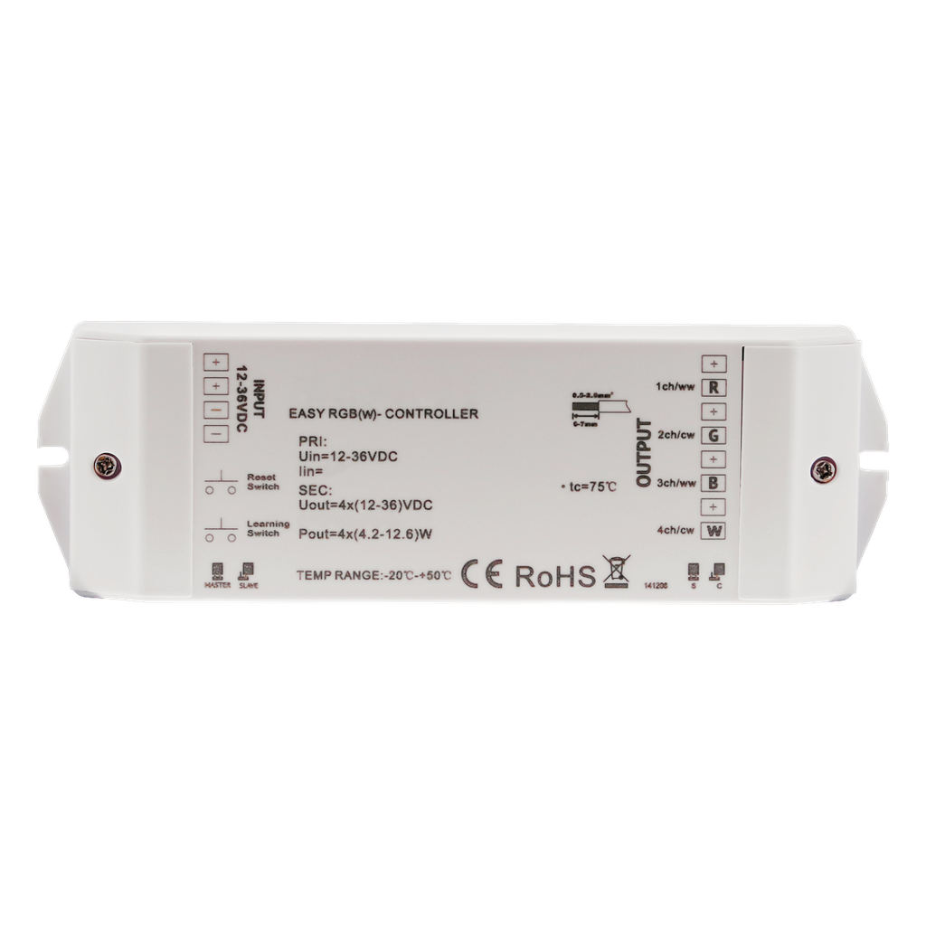 RF &amp; Wifi universal controller PWM constant current (12V - 36V), 4 channel - for LED spots | white