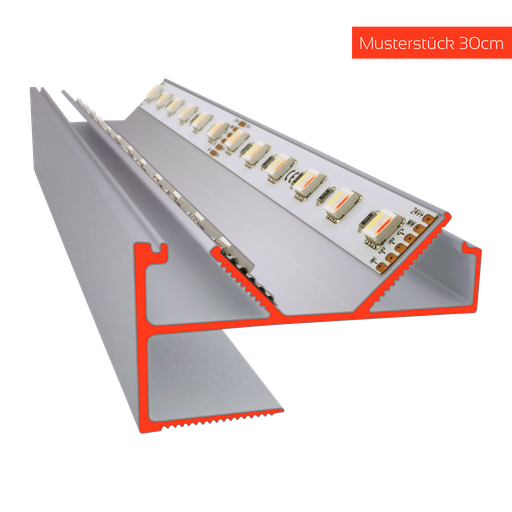 LED profile VTL Twin for coves, max. 2 light strips up to 12mm/18mm width, intake for 12.5mm plasterboard