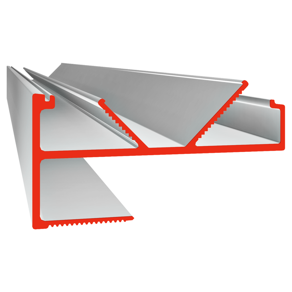 LED-Profil VTL Twin für Vouten, max. 2 Lichtbänder bis 12mm/18mm Breite, Aufnahme für 12,5mm Gipsplatten