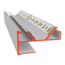 LED profile VTL Twin for coves, max. 2 light strips up to 12mm/18mm width, intake for 12.5mm plasterboard