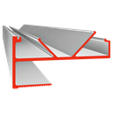 LED profile VTL Twin for coves, max. 2 light strips up to 12mm/18mm width, intake for 12.5mm plasterboard