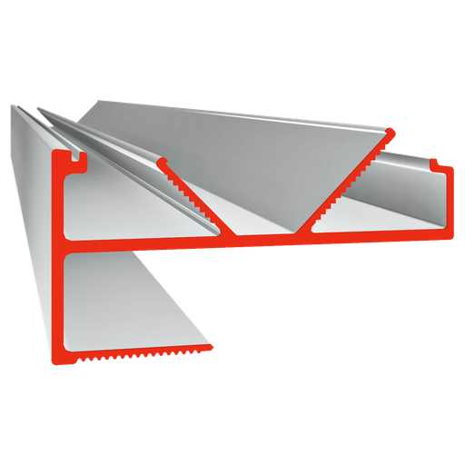 LED-Profil VTL Twin für Vouten, max. 2 Lichtbänder bis 12mm/18mm Breite, Aufnahme für 12,5mm Gipsplatten