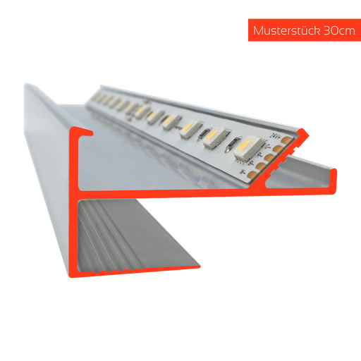 LED profile VT for LED coves, strip lights up to 12mm wide, mounting for 12.5mm plasterboard