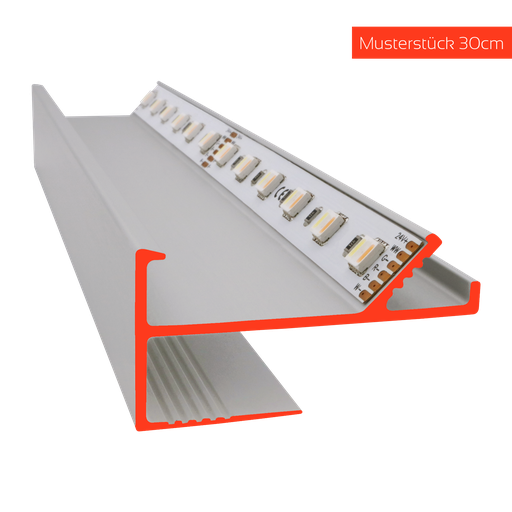 LED profile VT for LED coves, strip lights up to 12mm wide, mounting for 12.5mm plasterboard