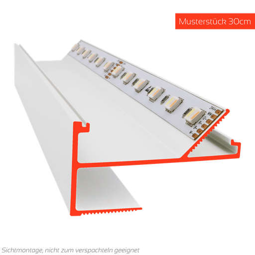 LED profile VTL for coves, light strips up to 18mm, intake for 12.5mm plasterboard