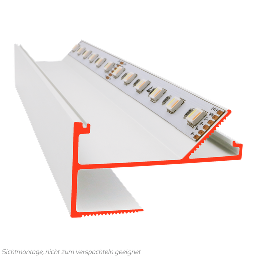 LED profile VTL for coves, light strips up to 18mm, intake for 12.5mm plasterboard