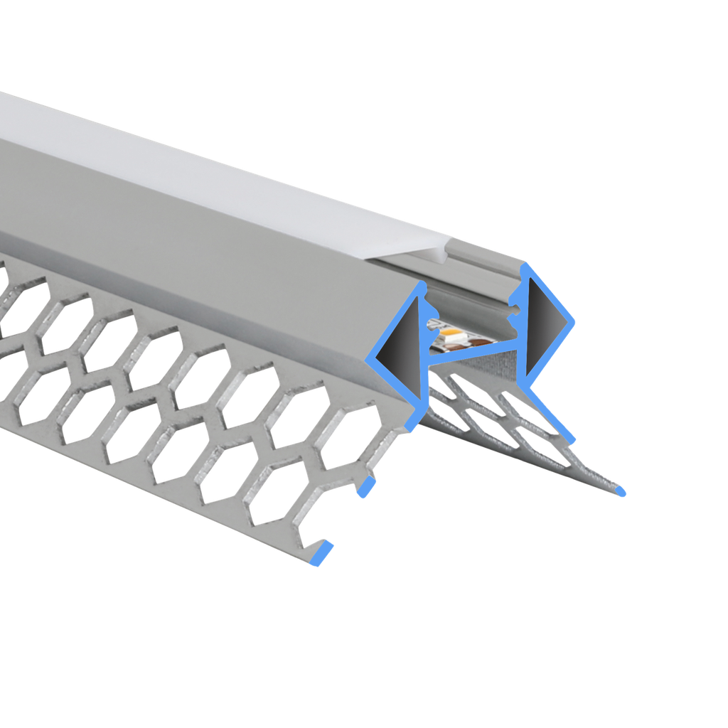 LED profile aluminum S-Line Tiles Corner External 13.8mm wide
