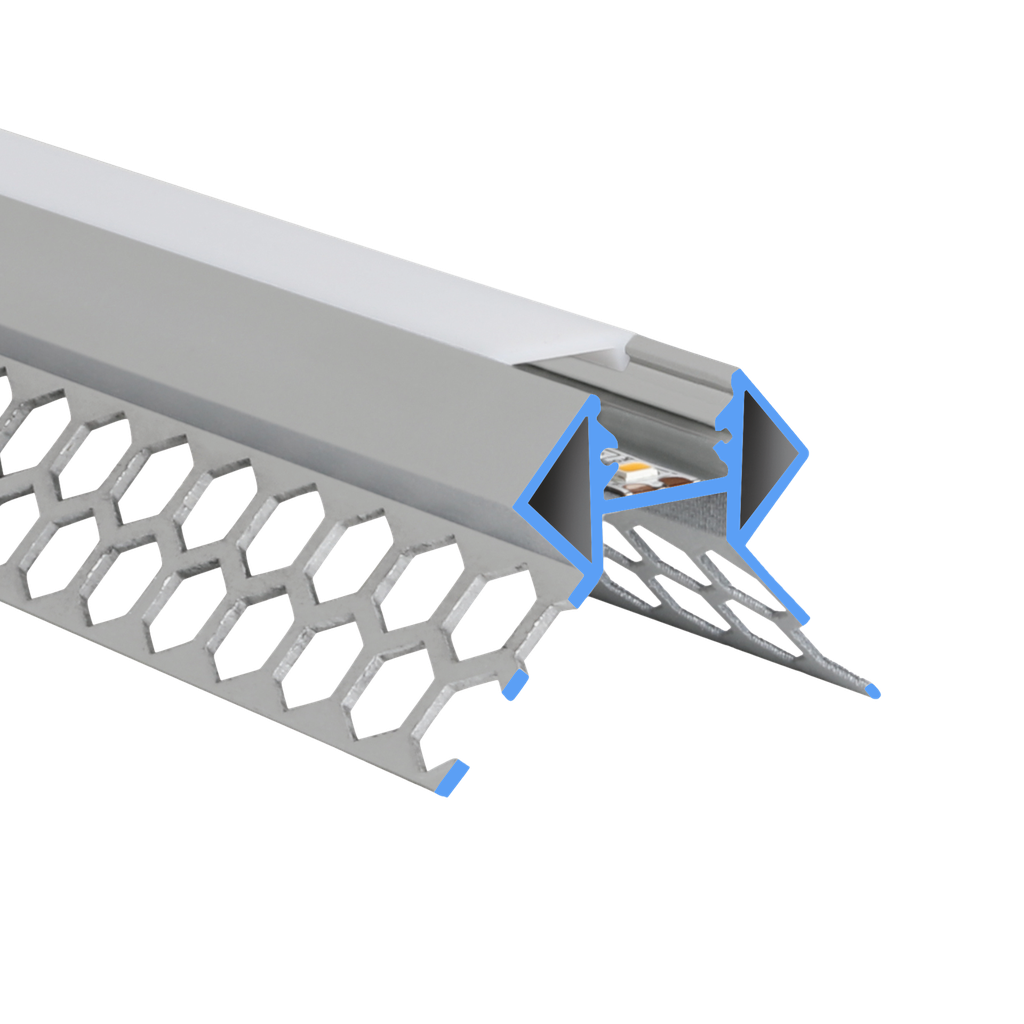 LED-Profil Aluminium S-Line Tiles Corner External 13,8mm breit